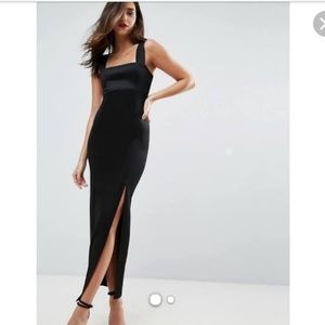 Asos Black Scuba Maxi Dress